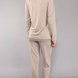 Pigiama  lungo serafino - TORTORA MELANGE - MC11