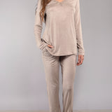 Pigiama scollo a V - TORTORA MELANGE - A - TORTORA MELANGE - MC12