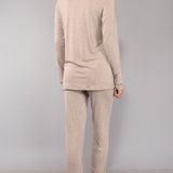 Pigiama scollo a V - TORTORA MELANGE - A - TORTORA MELANGE - MC12