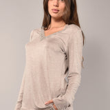 Pigiama scollo a V - TORTORA MELANGE - A - TORTORA MELANGE - MC12