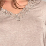 Pigiama scollo a V - TORTORA MELANGE - A - TORTORA MELANGE - MC12