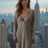Camicia da notte serafino L 95 - TORTORA MELANGE - A - TORTORA MELANGE - MC27