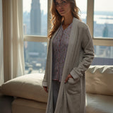 Vestaglia con cintura - GRIGIO MELANGE - SM70