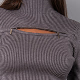 Maglia a coste con zip -  - AS51