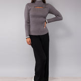 Maglia a coste con zip -  - AS51