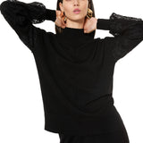 Maglia manica in pizzo - NERO - BC50
