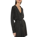 Cardigan lungo con cintura - GRIGIO MELANGE - BE70