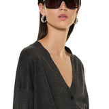 Cardigan lungo con cintura - GRIGIO MELANGE - BE70