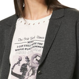 Maglia con stampa e borchie - BIANCO - BR08