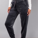 Pantalone ciniglia con polsino - DARK GREY - CI60