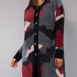 Cardigan lungo camouflage - BORDEAUX - EA70