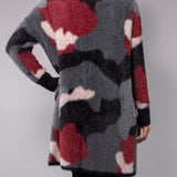 Cardigan lungo camouflage - BORDEAUX - EA70