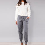 Pantalone con polsino a costine - GRIGIO MELANGE - HA61