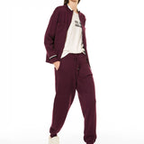 Pantalone con polsino a costine - BORDEAUX - HA61