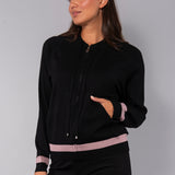 Felpa con zip in viscosa - NERO - LM52