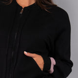 Felpa con zip in viscosa - NERO - LM52