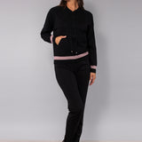 Felpa con zip in viscosa - NERO - LM52