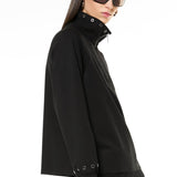 Felpa con zip e borchie - NERO - MA53