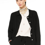 Cardigan con bottoni viscosa - NERO - SO70
