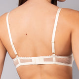 Reggiseno con coppe graduate in tulle ricamato - MILK - OF23