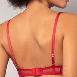 Reggiseno push-up con ferretto in tulle ricamato - CILIEGIA - OF24