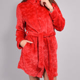 Vestaglia con bottoni - ROSSO - ST75