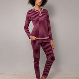 Pigiama lungo serafino - PRUGNA - TT11