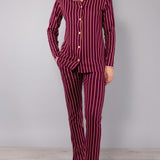 Pigiama lungo aperto - PRUGNA - TT13