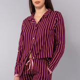 Pigiama lungo aperto - PRUGNA - TT13