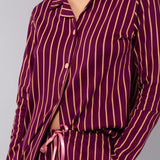 Pigiama lungo aperto - PRUGNA - TT13