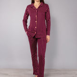 Pigiama lungo aperto - PRUGNA - TT13