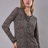Camicia da notte Corta Serafino Viscosa Camouflage - NERO - CA27