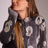 Tuta con Zip Ciniglia Paisley - PIOMBO - CC11