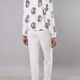 Tuta con Zip Ciniglia Paisley - MILK - CC11