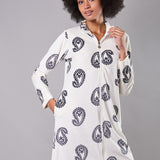 Vestaglia con Zip Ciniglia Paisley - MILK - CC71