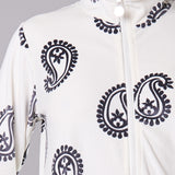 Vestaglia con Zip Ciniglia Paisley - MILK - CC71