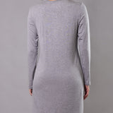 Camicia da notte Corta Serafino Viscosa Chevron - GRIGIO MELANGE - LE27