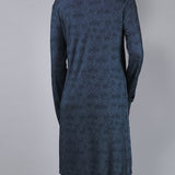Camicia da notte Corta Serafino Viscosa Chevron - BLU MELANGE - LE27