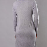 Camicia da notte Corta Scollo a V Viscosa Chevron - GRIGIO MELANGE - LE28