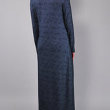 Camicia da notte Lunga Scollo a V Viscosa Chevron - BLU MELANGE - LE29