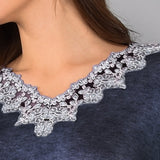Camicia da notte Lunga Scollo a V Viscosa Chevron - BLU MELANGE - LE29
