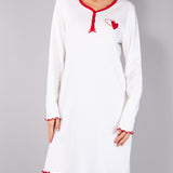 Camicia da Notte Serafino Caldo Cotone Love - ROSSO - LO27