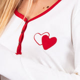 Camicia da Notte Serafino Caldo Cotone Love - ROSSO - LO27