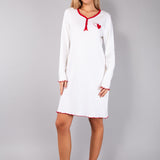 Camicia da Notte Serafino Caldo Cotone Love - ROSSO - LO27