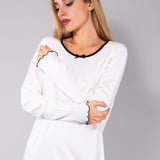 Camicia da Notte Girocollo Caldo Cotone Love - NERO - LO28