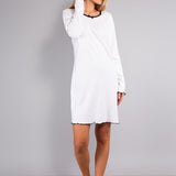 Camicia da Notte Girocollo Caldo Cotone Love - NERO - LO28