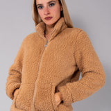 Giacca Corta con Zip Teddy - SABBIA - OR54