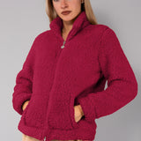 Giacca Corta con Zip Teddy - CILIEGIA - OR54