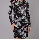 Camicia da Notte Corta Serafino Viscosa Garden - NERO - QG27