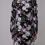 Camicia da Notte Corta Serafino Viscosa Garden - NERO - QG27